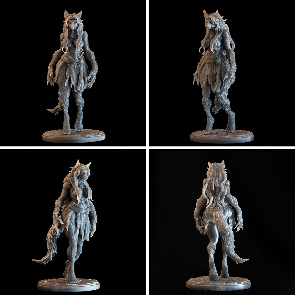 Resin Miniature - Mercedes The Haunted - Dual Form Peasant (Were-Coyote)