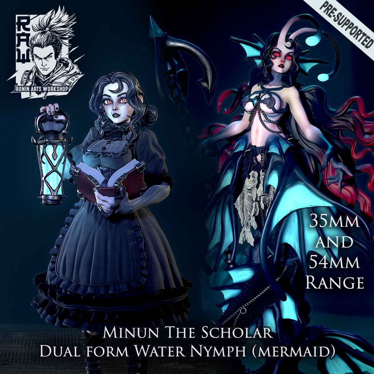 Resin Miniature - Minun The Scholar - Dual Form (Mermaid) Mini