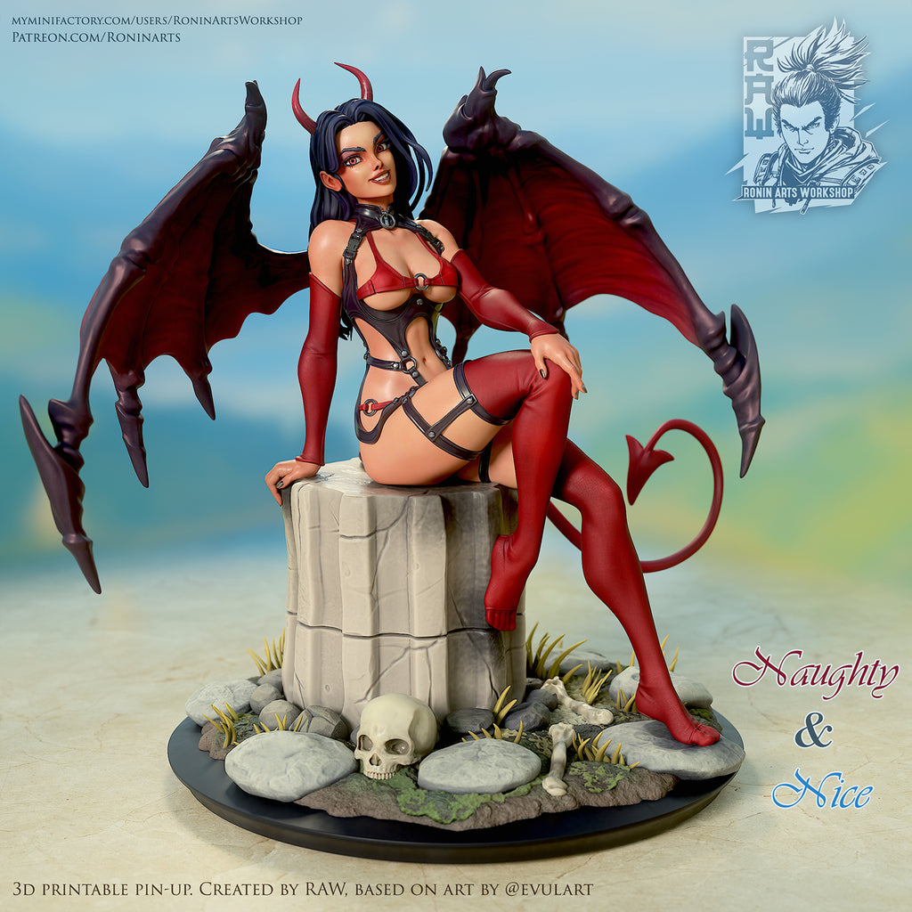 Resin Miniature - Naughty and Nice - Double Pin-Up Kit