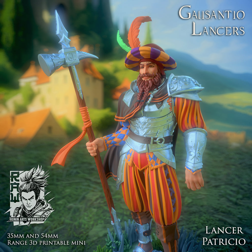 Resin Miniature - Patricio the Lancer - landsknecht style guard