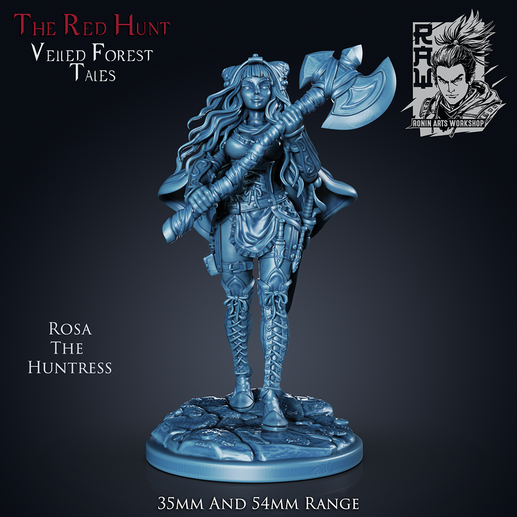 Resin Miniature - Rosa The Huntress (Red Riding Hood)