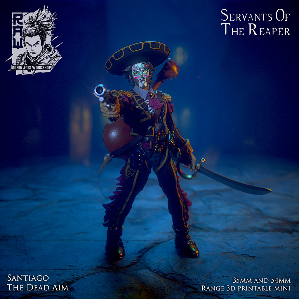 Resin Miniature - Santiago The Dead Aim - Dia De Muertos Pistolero