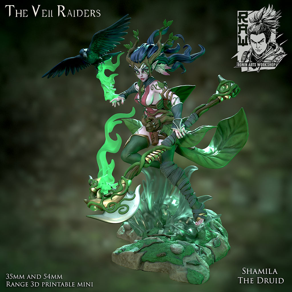 Resin Miniature - Shamila - Forest Elf Druid