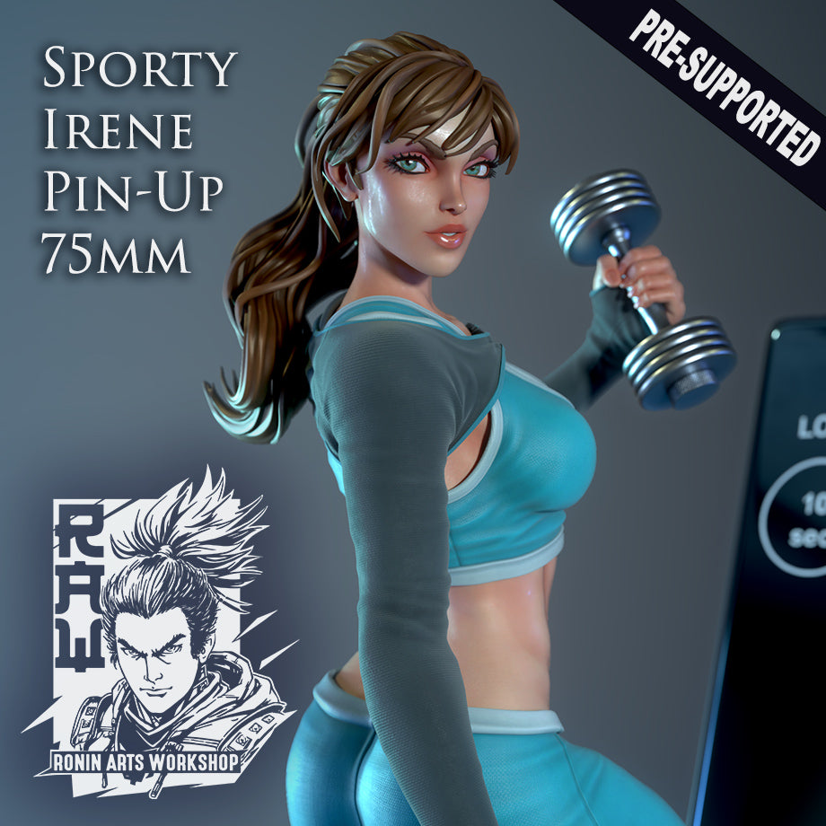 Resin Miniature - Sporty Irene Pin Up 75mm
