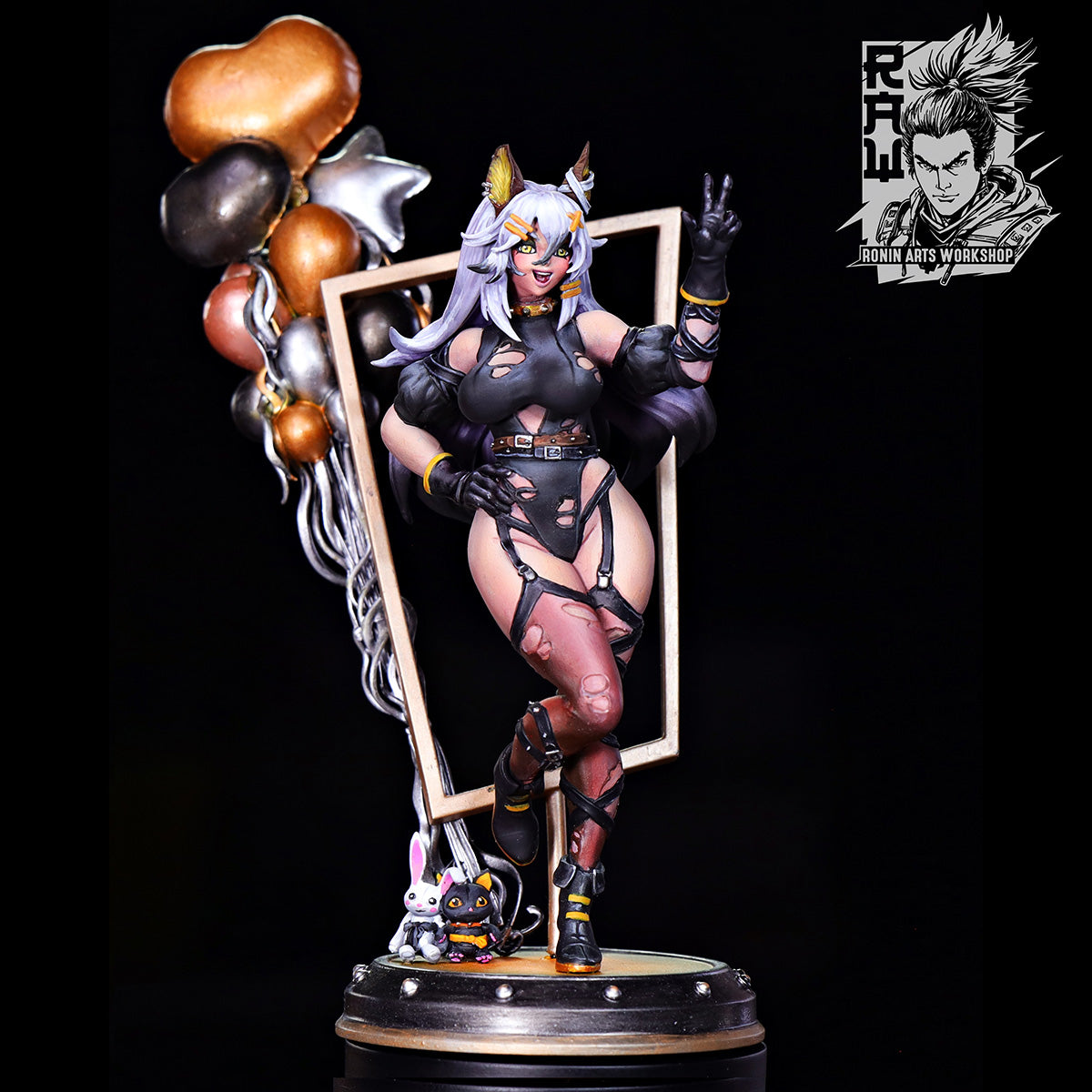 Resin Miniature - Winnie - Catgirl PinUp