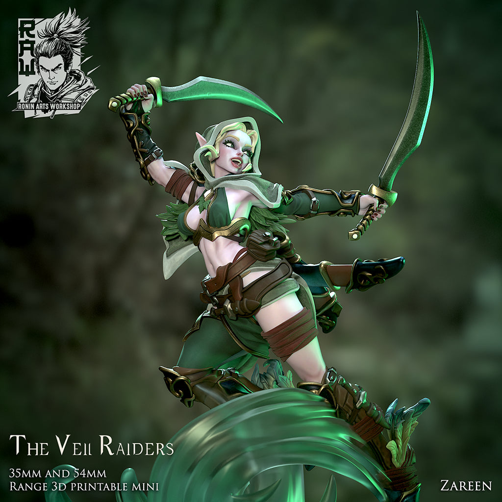 Resin Miniature - Zareen - Blade Dancer Forest Elf